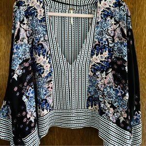 Free People Mix & Match Boho Floral Striped Blouse. Size Small.